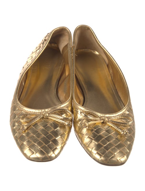 Schutz Leather Bow Accents Ballet Flats