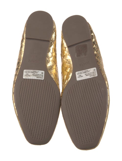 Schutz Leather Bow Accents Ballet Flats