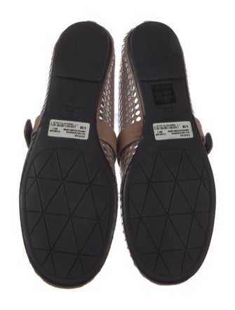 Schutz Suede Colorblock Pattern Slides