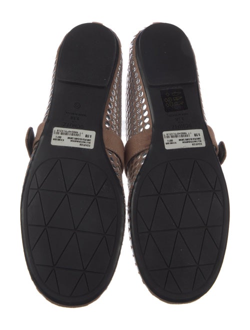 Schutz Suede Colorblock Pattern Slides