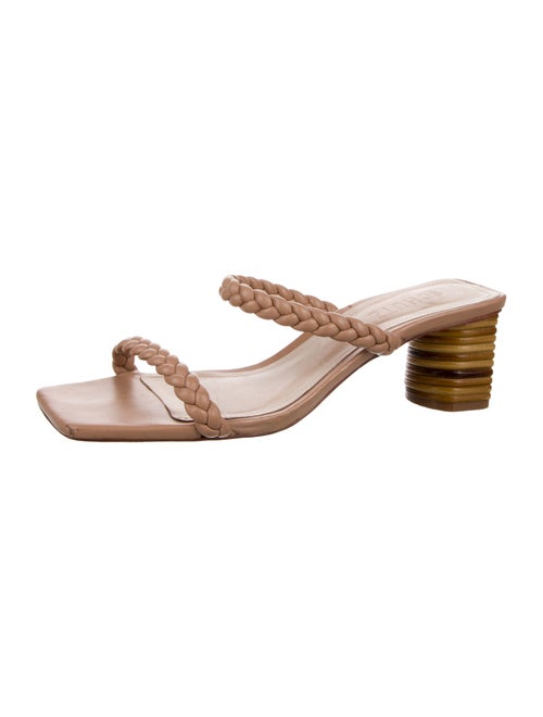 Schutz Leather Braided Accents Slides