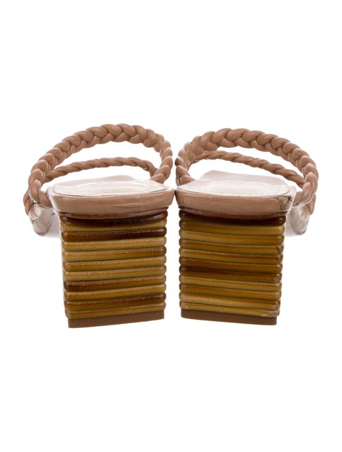 Schutz Leather Braided Accents Slides