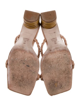 Schutz Leather Braided Accents Slides