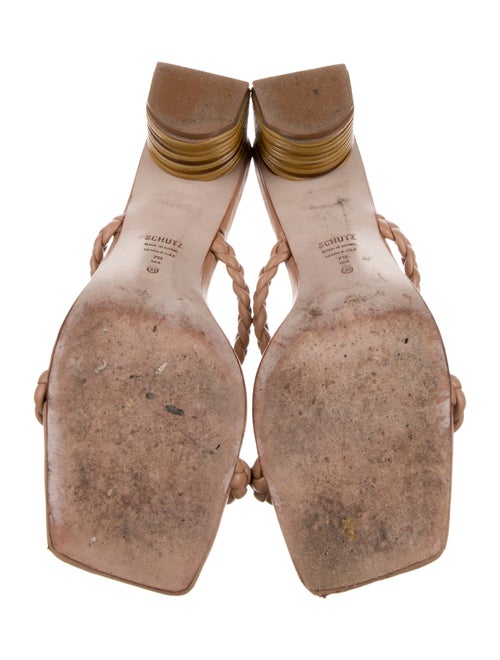 Schutz Leather Braided Accents Slides