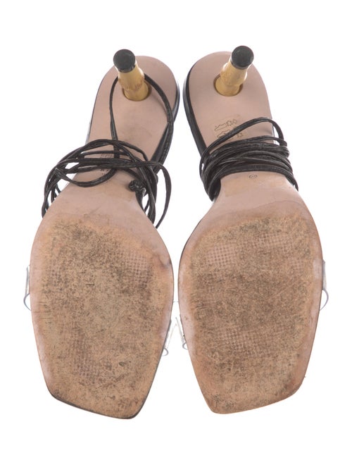 Schutz Leather Leather Trim Embellishment Sandals