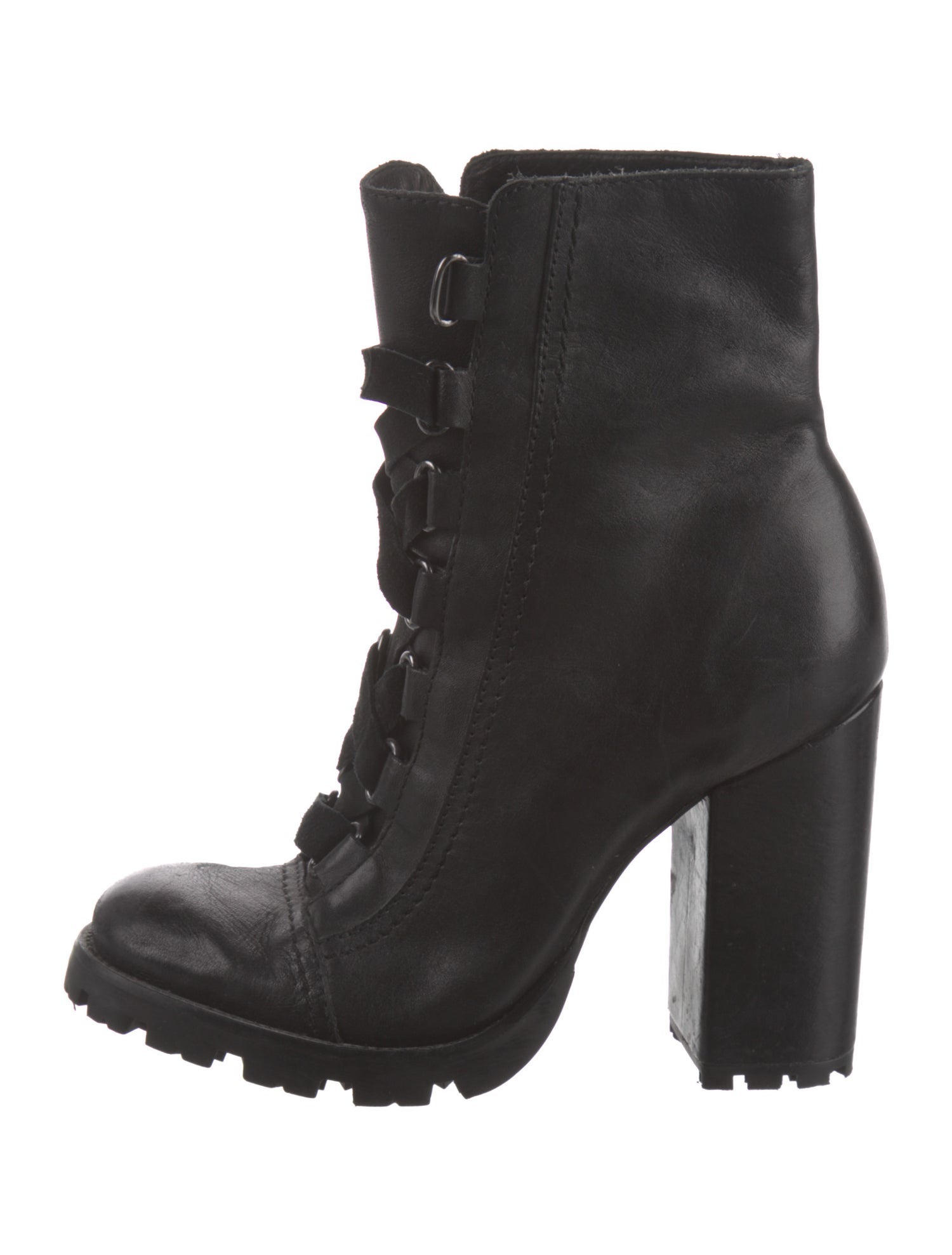 Schutz Leather Lace-Up Boots