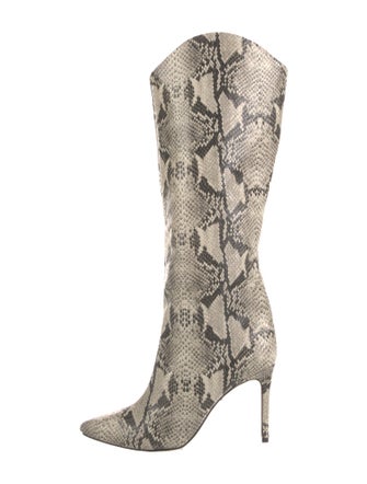 Schutz Leather Animal Print Boots