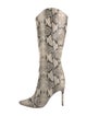 Schutz Leather Animal Print Boots