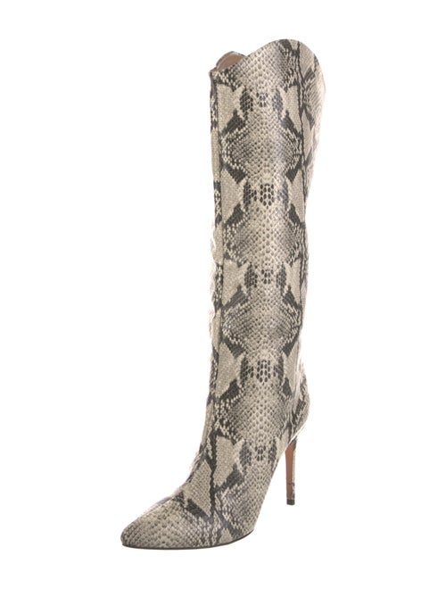 Schutz Leather Animal Print Boots