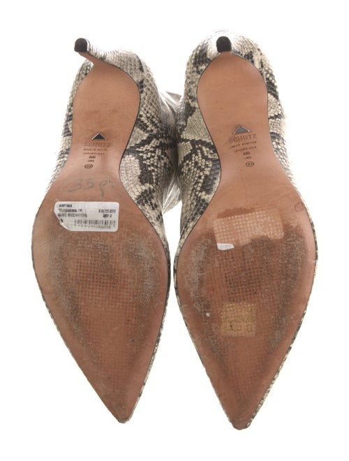Schutz Leather Animal Print Boots