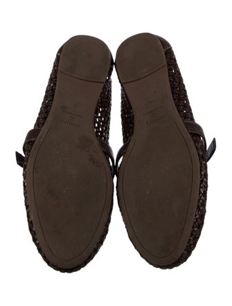 Schutz Leather Bow Accents Mary Jane Flats