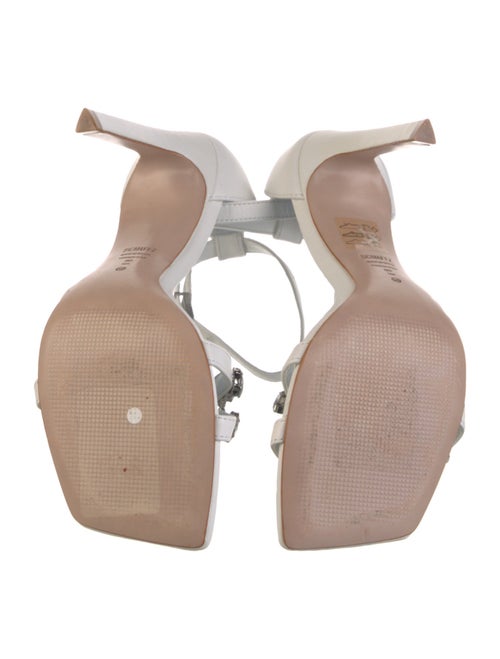 Schutz Leather Crystal Embellishments Sandals