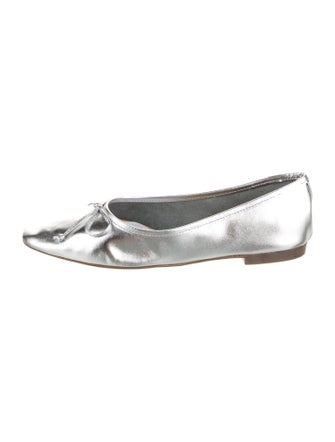Schutz Leather Bow Accents Ballet Flats