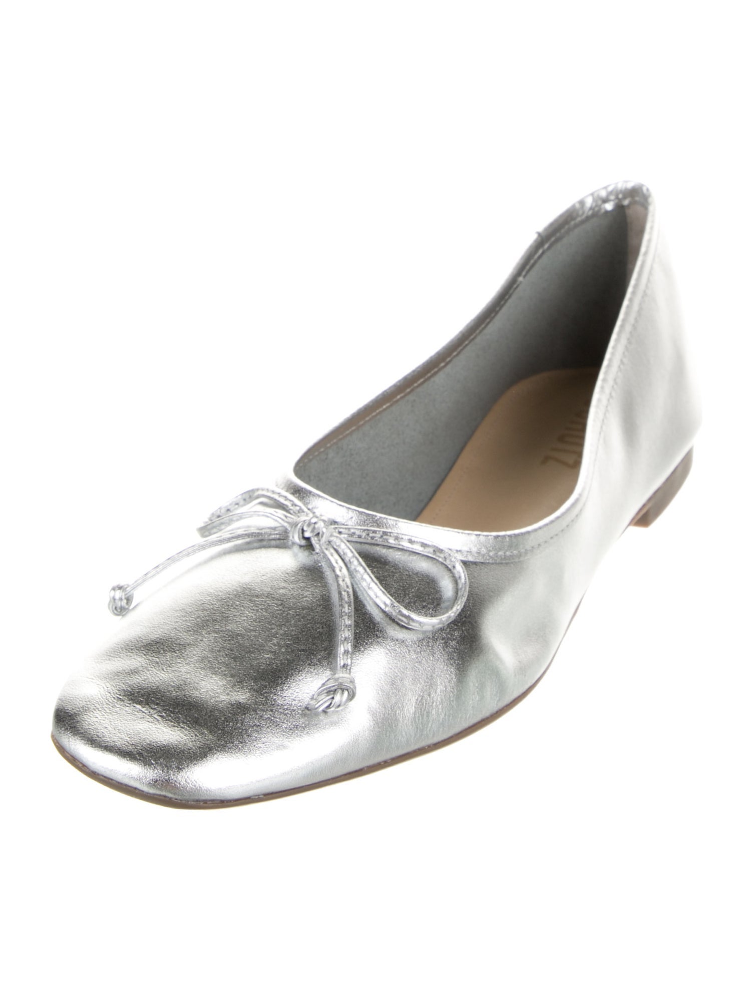 Schutz Leather Bow Accents Ballet Flats