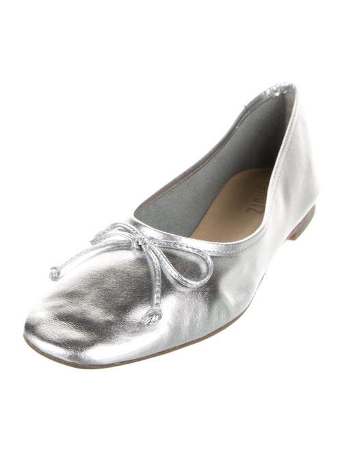 Schutz Leather Bow Accents Ballet Flats