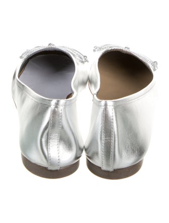 Schutz Leather Bow Accents Ballet Flats