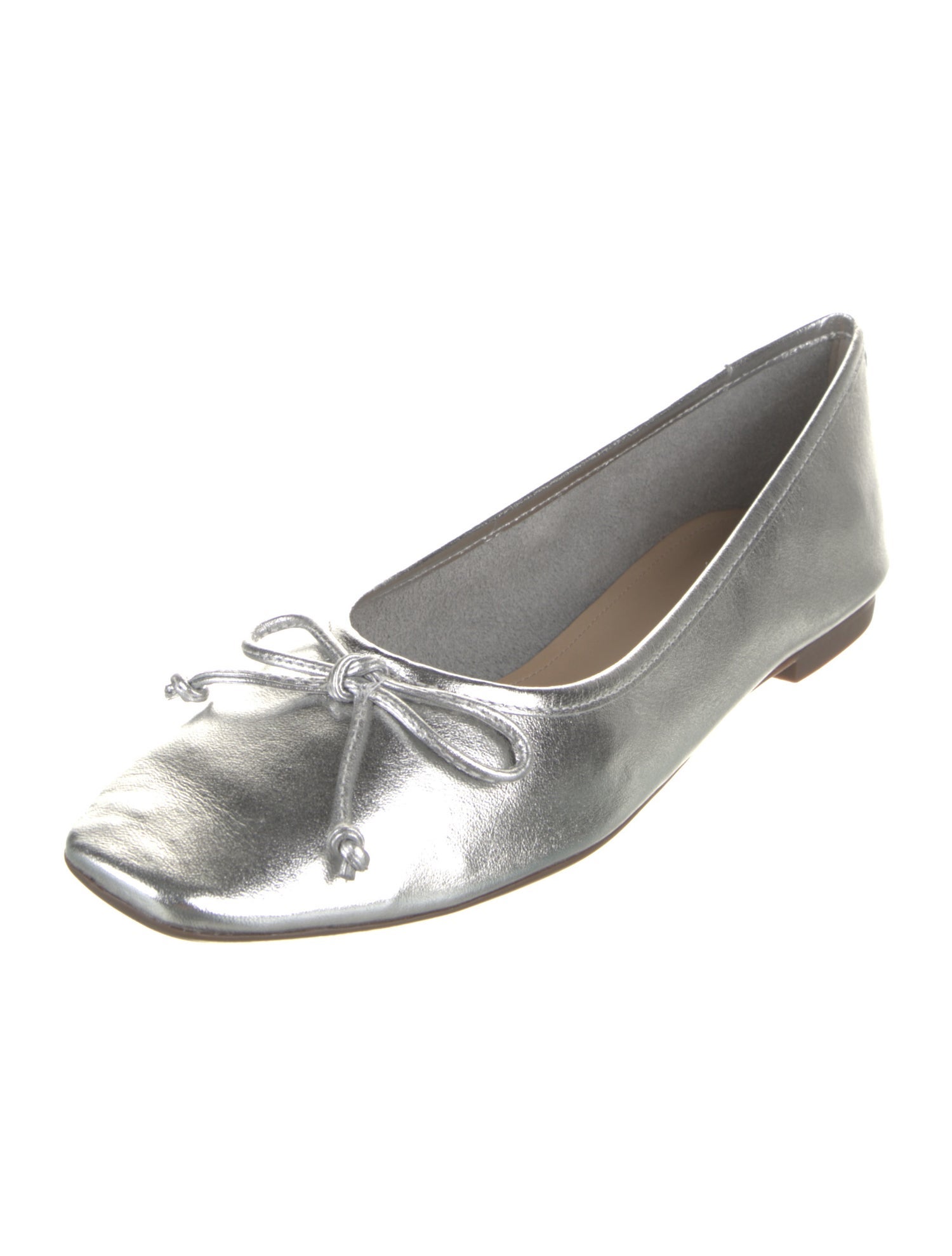 Schutz Leather Bow Accents Ballet Flats