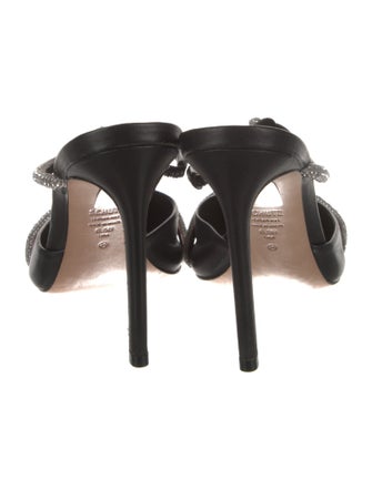 Schutz Leather Crystal Embellishments Mules