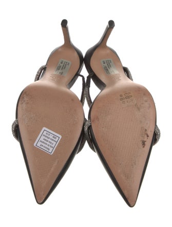 Schutz Leather Crystal Embellishments Mules