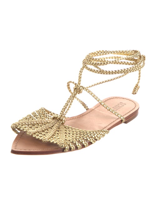 Schutz Leather Animal Print Gladiator Sandals