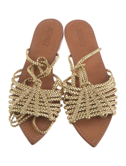 Schutz Leather Animal Print Gladiator Sandals