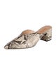 Schutz Leather Animal Print Mules