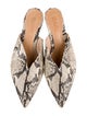 Schutz Leather Animal Print Mules