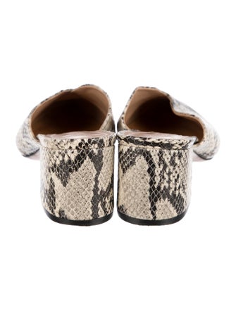 Schutz Leather Animal Print Mules