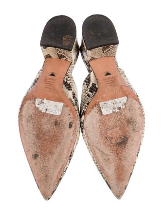 Schutz Leather Animal Print Mules