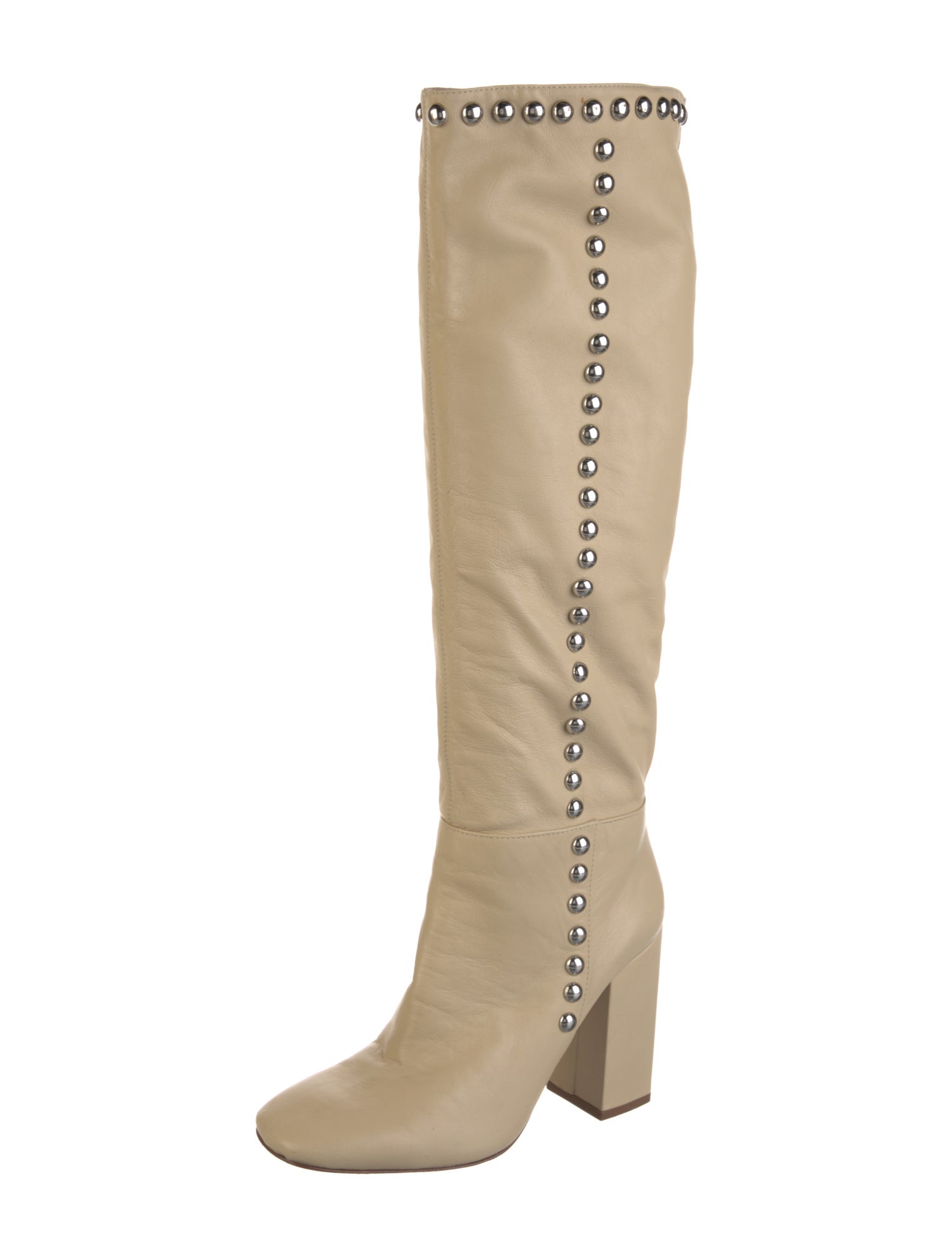 Schutz Leather Studded Accents Boots