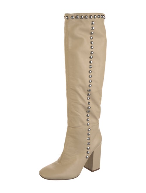 Schutz Leather Studded Accents Boots