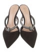 Schutz Suede Crystal Embellishments Mules