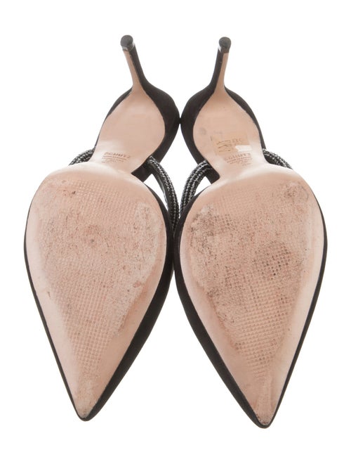 Schutz Suede Crystal Embellishments Mules