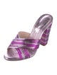 Schutz Leather Printed Slides