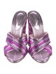 Schutz Leather Printed Slides