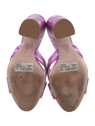 Schutz Leather Printed Slides