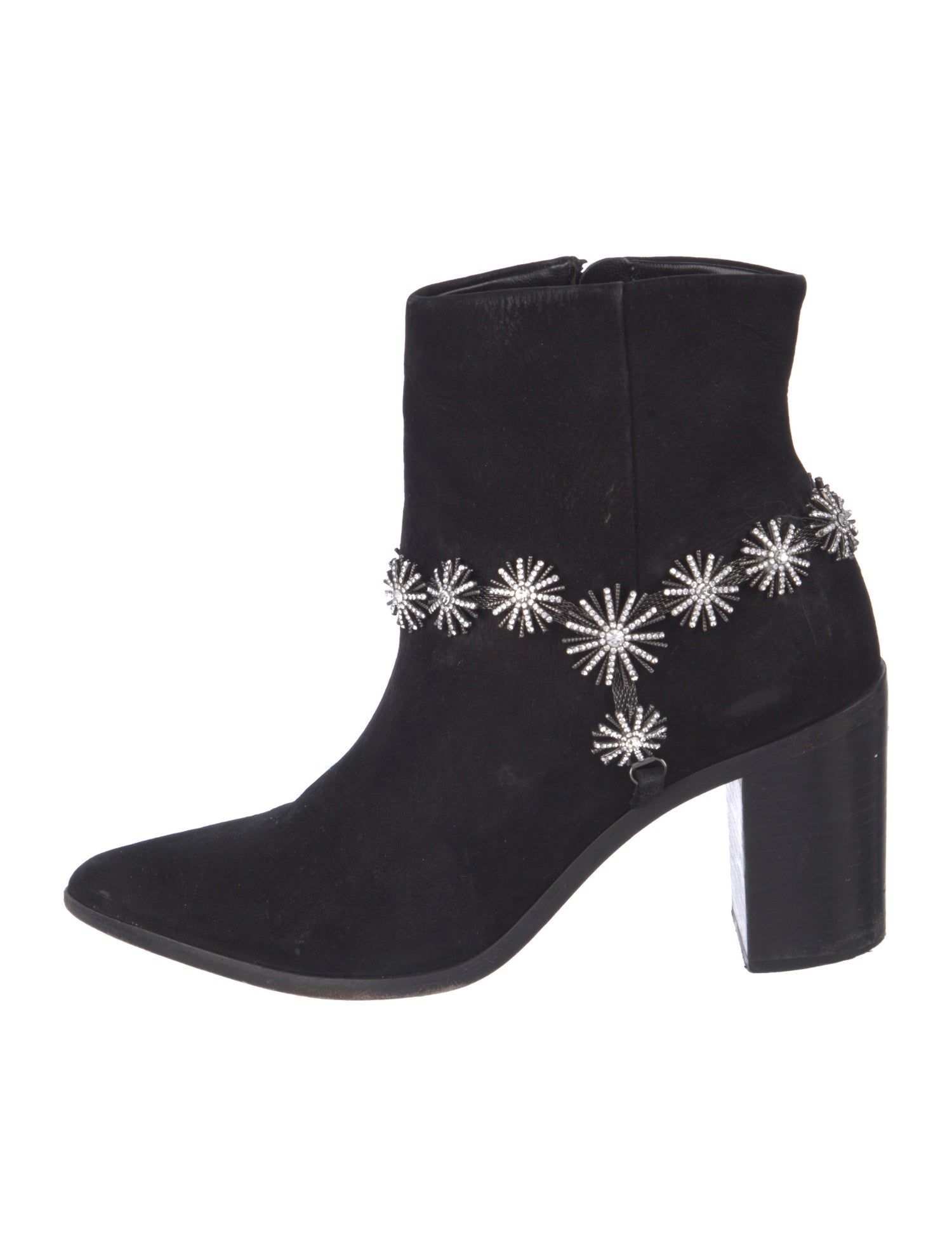 Schutz Suede Crystal Embellishments Boots