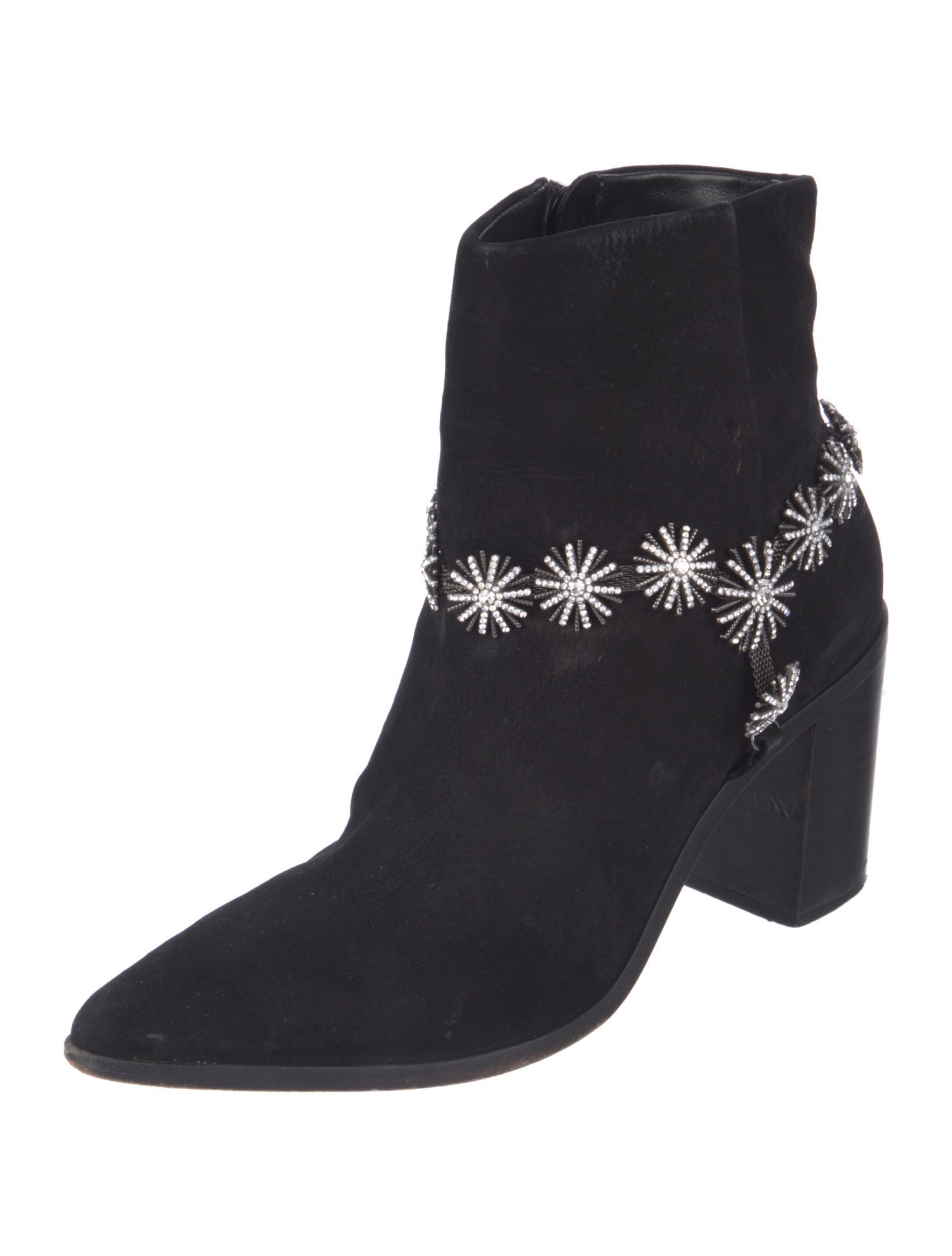 Schutz Suede Crystal Embellishments Boots