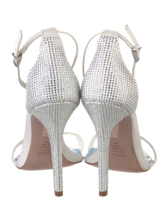 Schutz Leather Crystal Embellishments Sandals