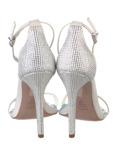 Schutz Leather Crystal Embellishments Sandals