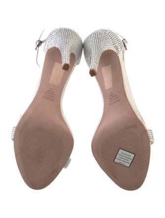 Schutz Leather Crystal Embellishments Sandals
