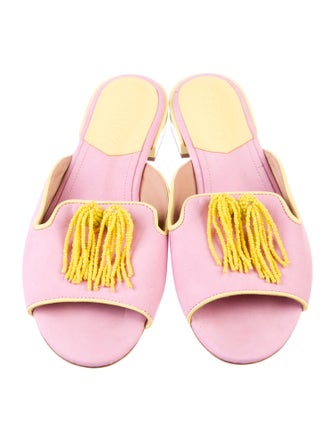 Schutz Suede Beaded Accents Slides