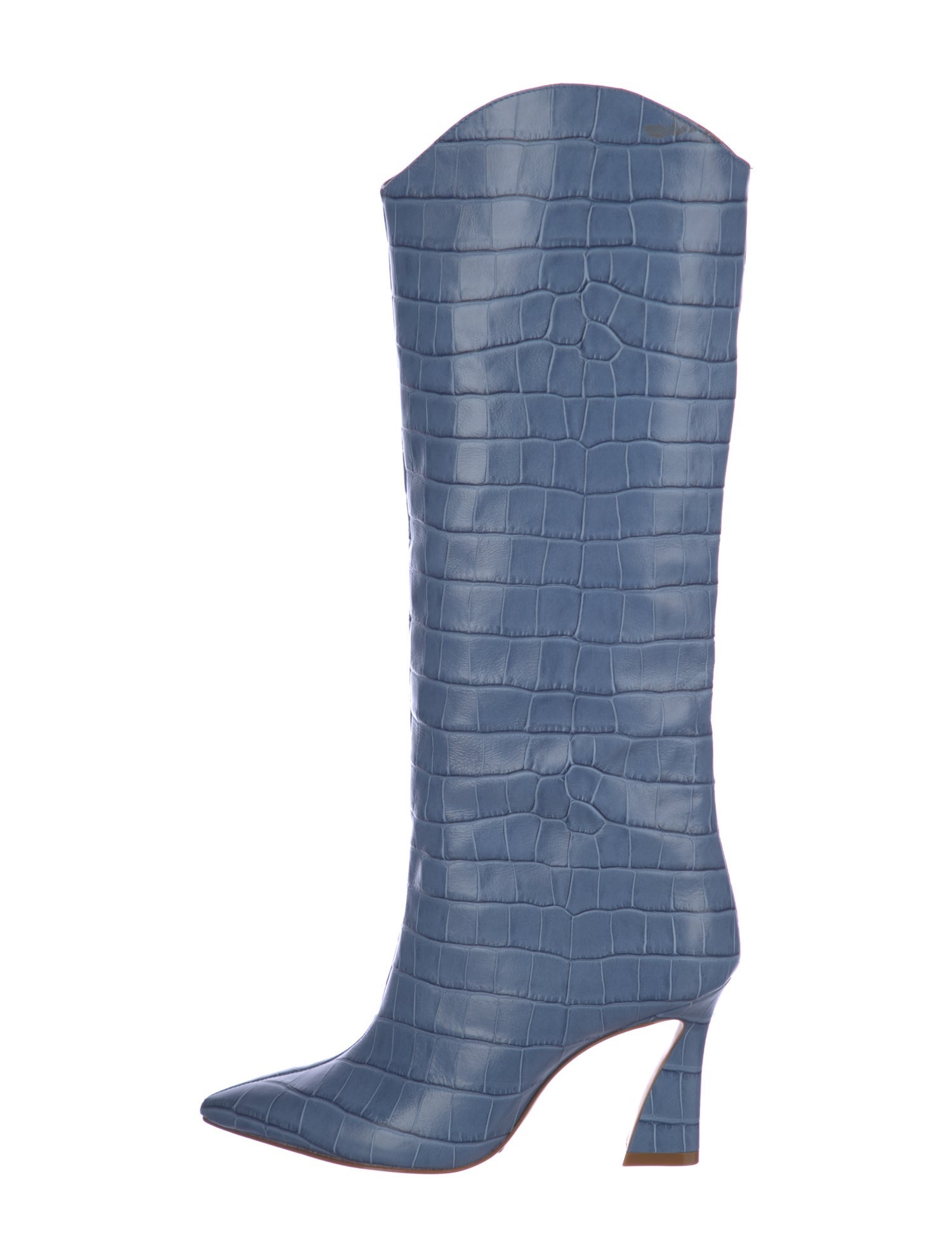 Schutz Leather Animal Print Boots