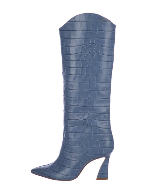 Schutz Leather Animal Print Boots