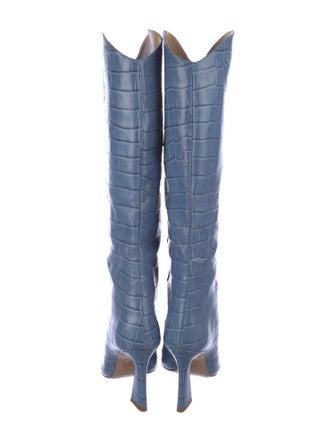 Schutz Leather Animal Print Boots