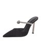 Schutz Suede Crystal Embellishments Mules