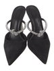 Schutz Suede Crystal Embellishments Mules