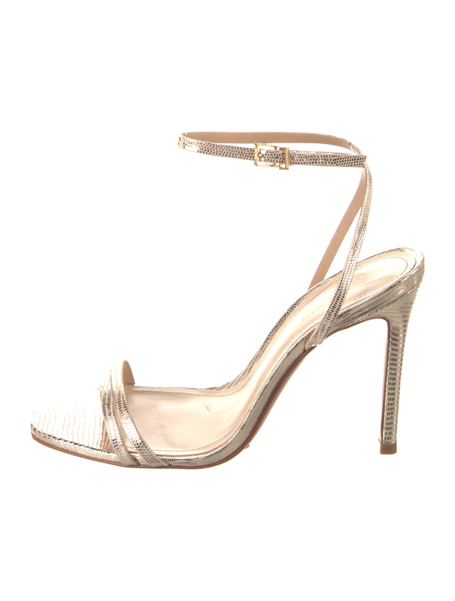 Schutz Embossed Leather Sandals