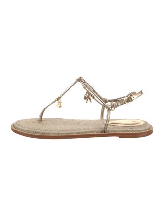 Schutz Leather T-Strap Sandals