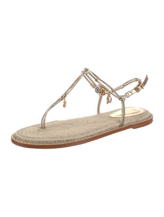 Schutz Leather T-Strap Sandals